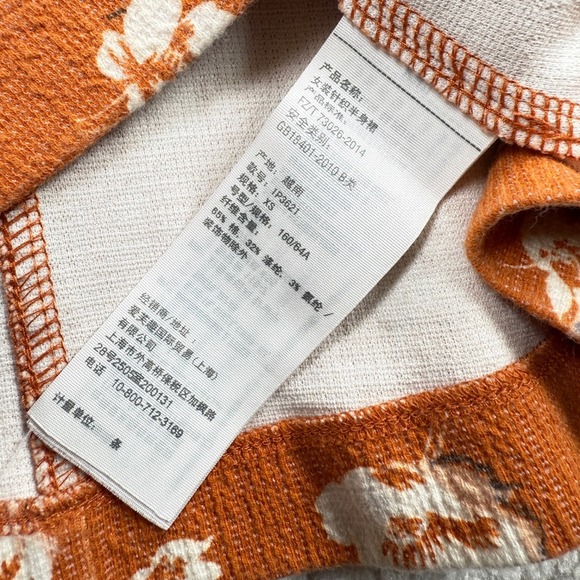 Abercrombie & Fitch Floral Mini Skirt Women's XS Orange Boho Mod Cottagecore 60s - Picture 4 of 10